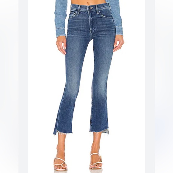 MOTHER Jeans Denim The Insider Crop Step Fray in Wish On A Star Stretchy 28